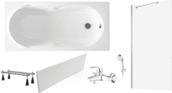 Готовое решение: акриловая ванна Lavinia Boho Easter Pro, душевой гарнитур Grohe, шторка Ambassador