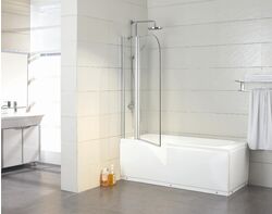 Распашная стеклянная шторка для ванны Bravat Alfa A2