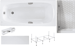 Готовое решение: акриловая ванна Roca Sureste, смеситель с термостатом Grohe, шторка Ambassador 70
