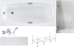Готовое решение: акриловая ванна Roca Sureste, душевой гарнитур Ledeme, шторка Ambassador 70